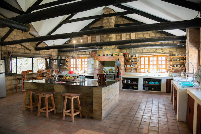 the kitchen is in the main house.