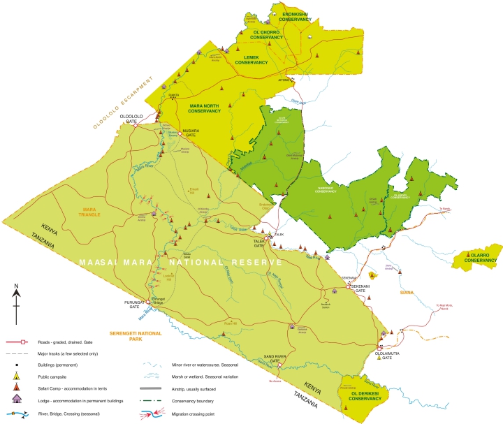 Map of the Maasai Mara (©Gamewatchers Safaris)